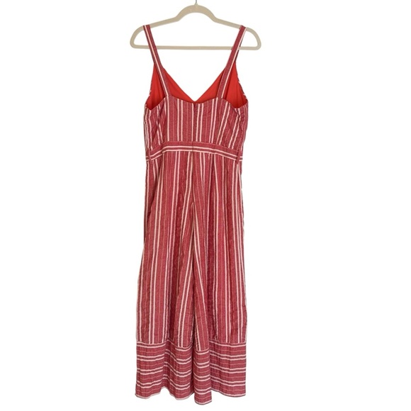 Anthropologie Tank Wide Leg Jumpsuit Red White Small Petite Contemporary Beach - Picture 4 of 5